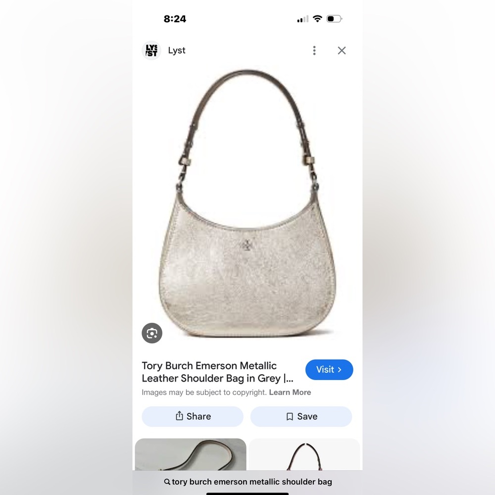 Tory Burch Emerson Metallic Zip Shoulder Bag